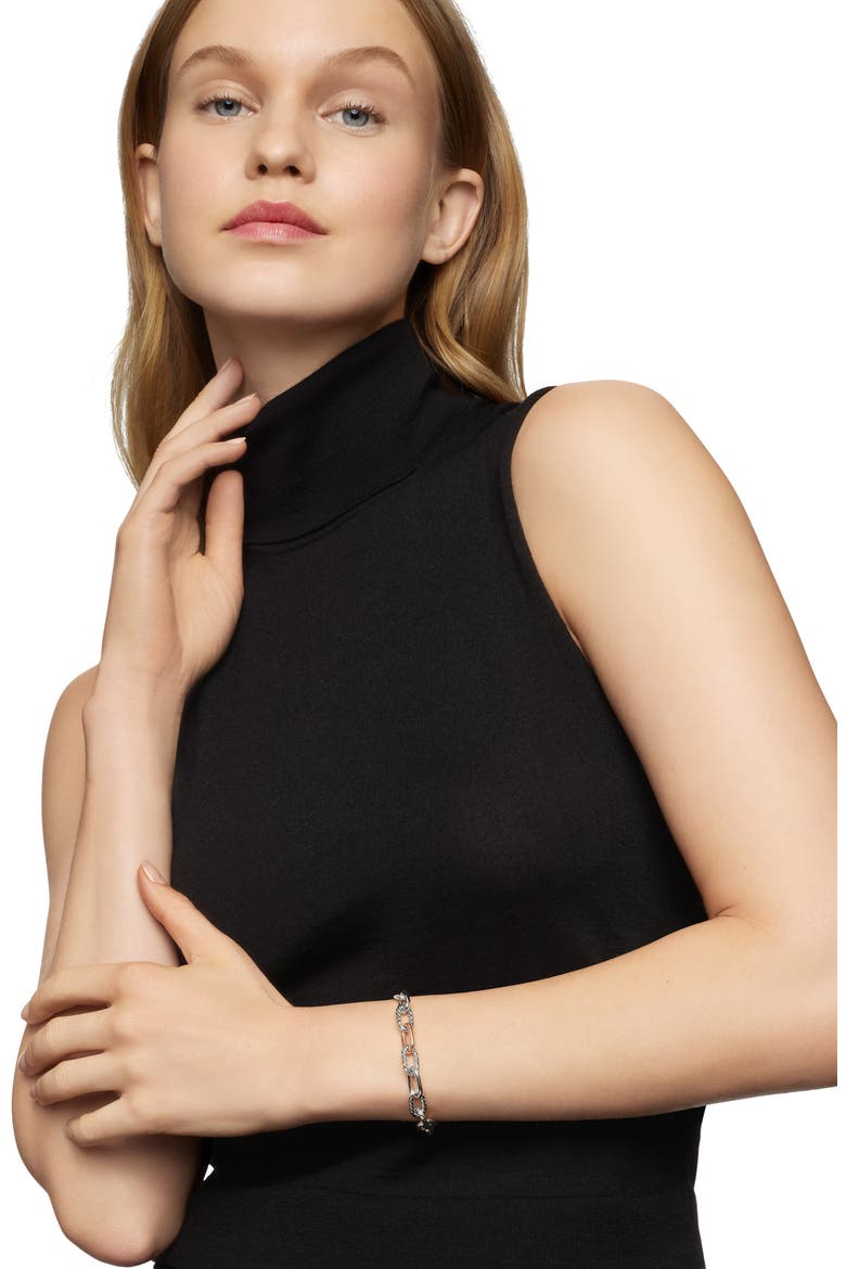 DY Madison Chain in Sterling Silver with 18K Rose Gold Bracelet, 8.5mm, Alternate, color, SILVER 18K ROSE GOLD