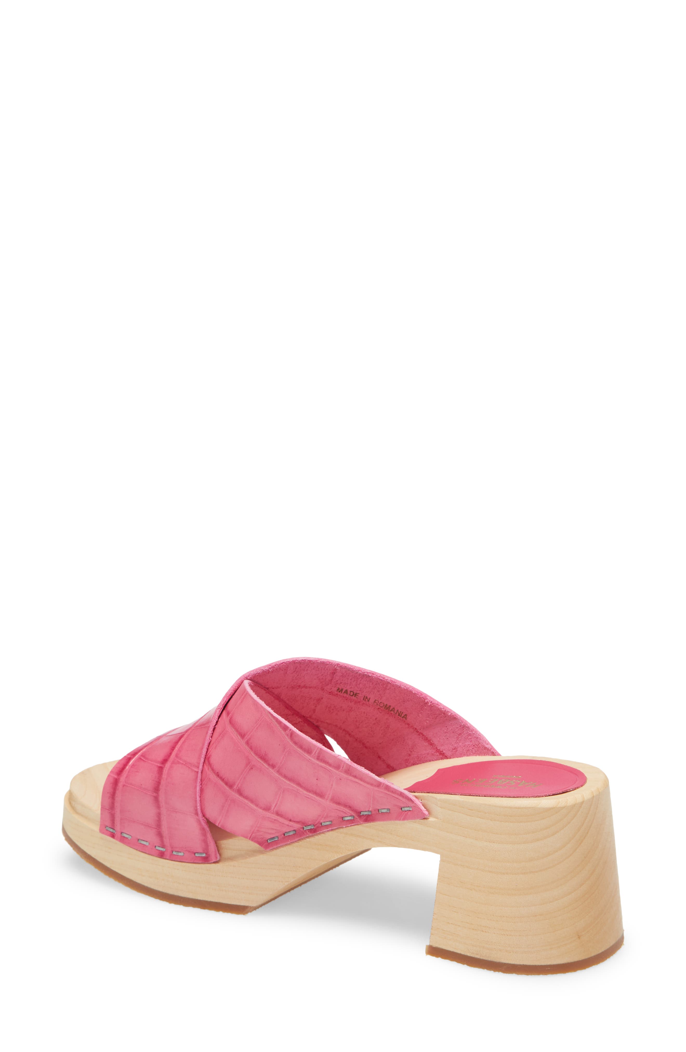 Anette Platform Slide Sandal, Alternate, color, HOT PINK CROCO