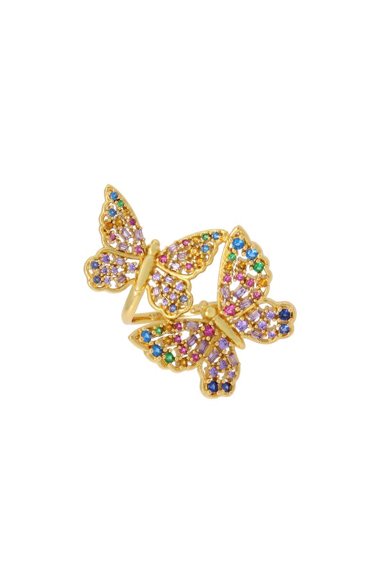 Kurt Geiger London Rainbow Butterfly Cocktail Ring, Main, color,