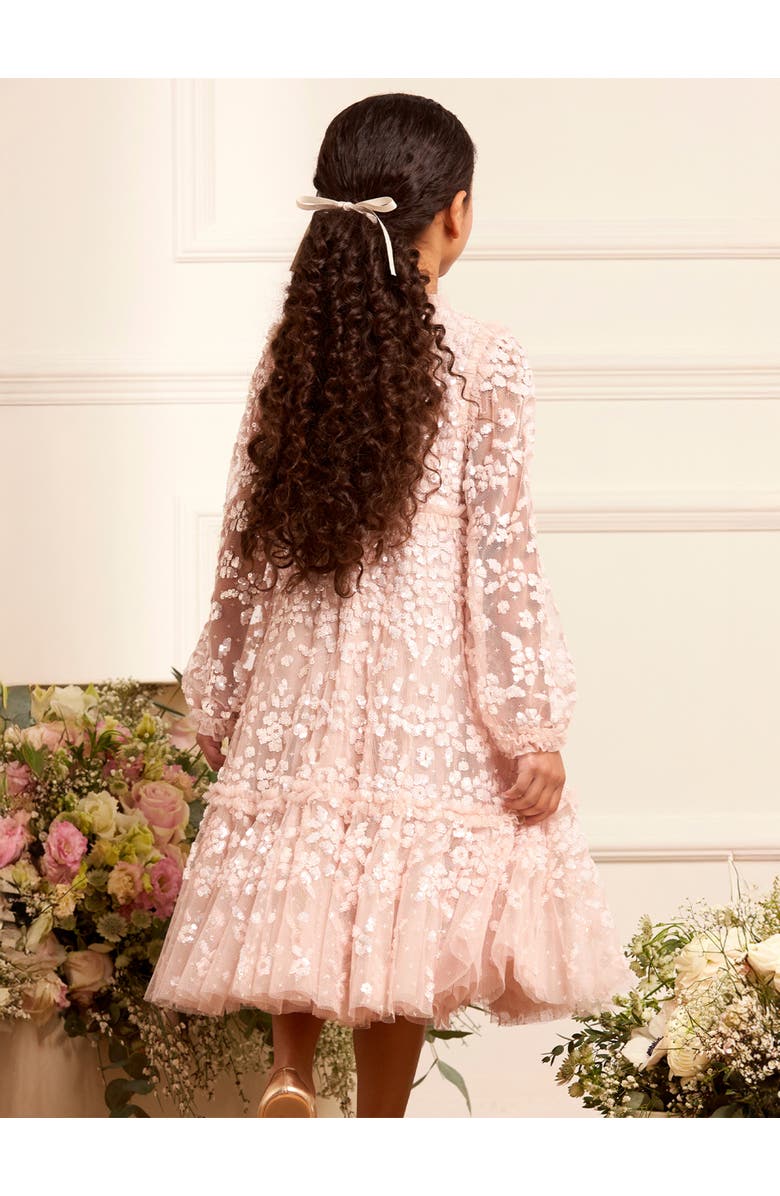 Needle & Thread Maeva Long Sleeve Kids Dress, Alternate, color, Pearl Pink