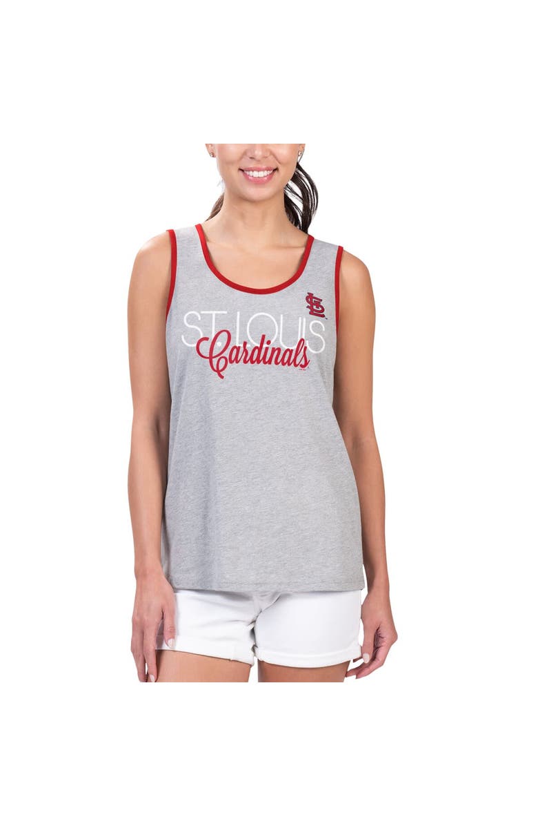 G-III 4HER BY CARL BANKS Women's G-III 4Her by Carl Banks Gray St. Louis Cardinals Fastest Lap Tank Top, Alternate, color, 
