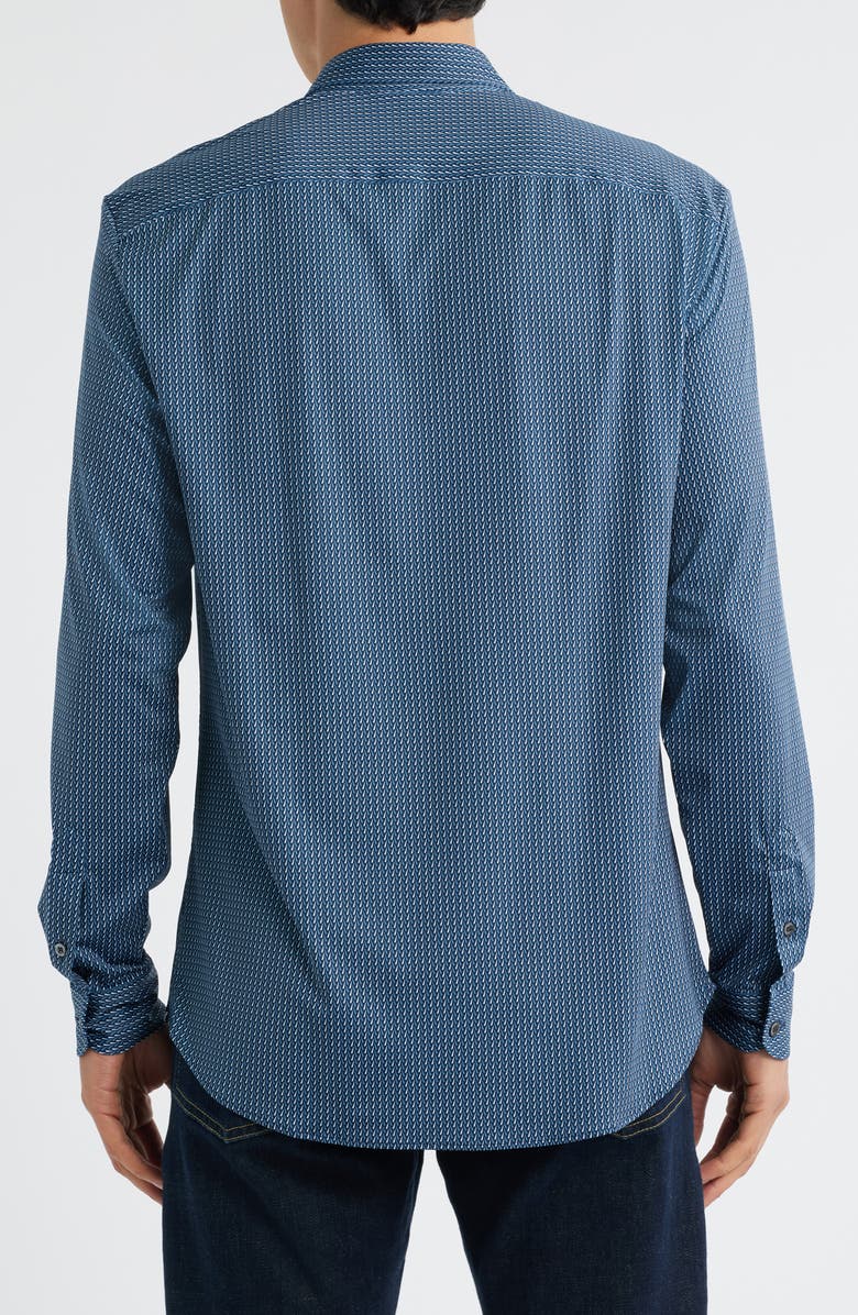 Emporio Armani Jersey Button-Up Sport Shirt, Alternate, color, Blue