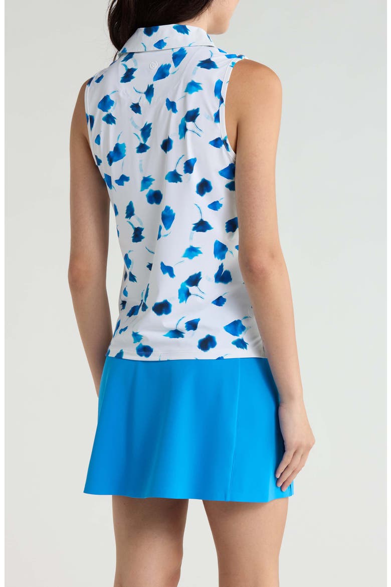 Drop Floral Performance Sleeveless Polo, Alternate, color, SNOW