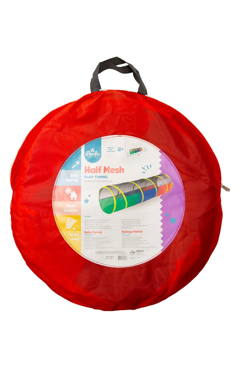Pacific Play Tents Half Mesh Play Tunnel, Alternate, color, Multi