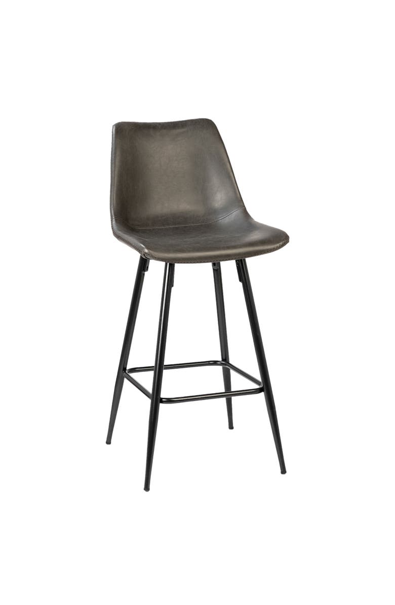 Dovetail Furniture Rhodes Upholstered Counter Stool, Main, color, Black