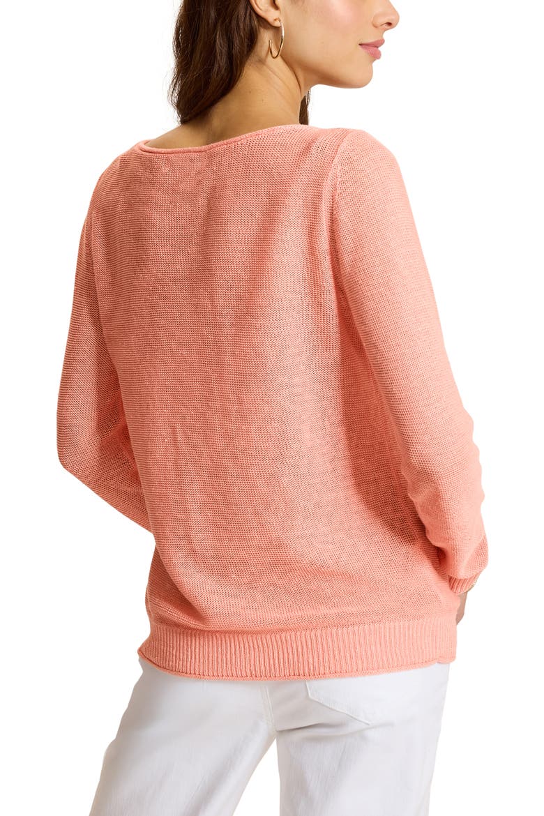 Cedar Relaxed Fit Linen Sweater, Alternate, color, CORAL PINK