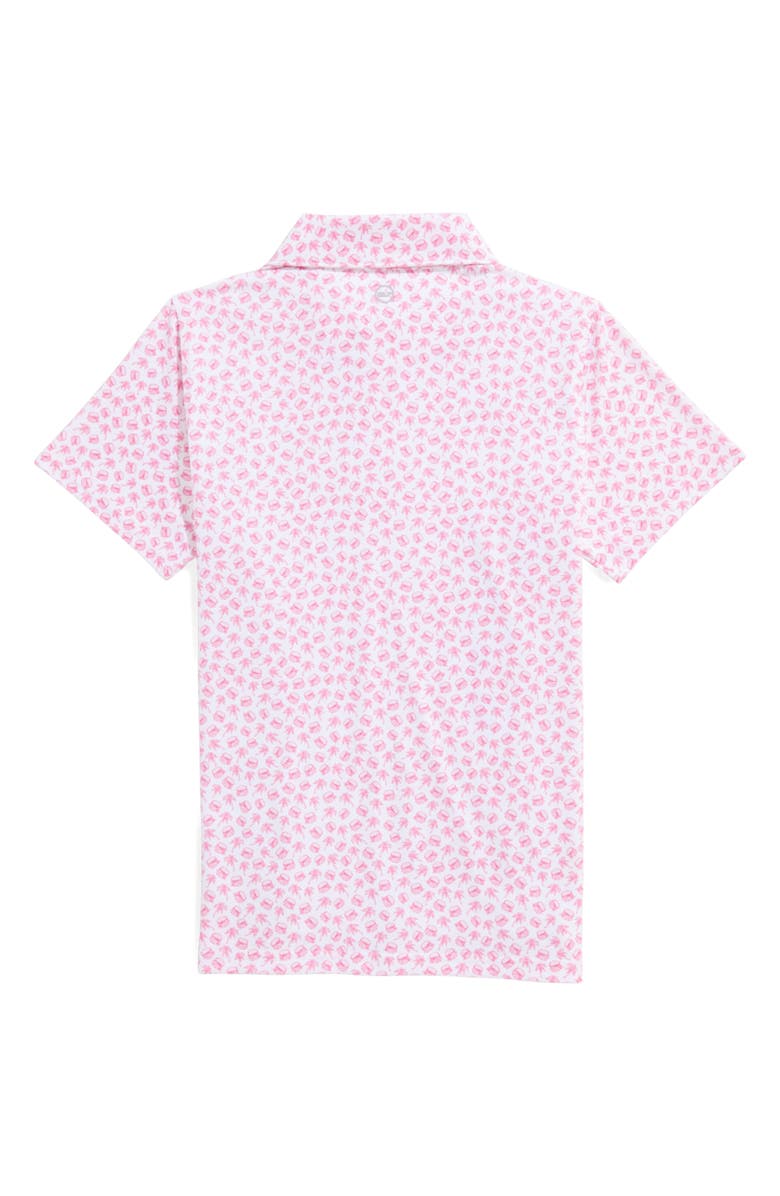 vineyard vines Kids' Print Polo, Alternate, color, Slider Para Sun Pink