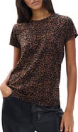 rag & bone Leopard Print Cotton T-Shirt