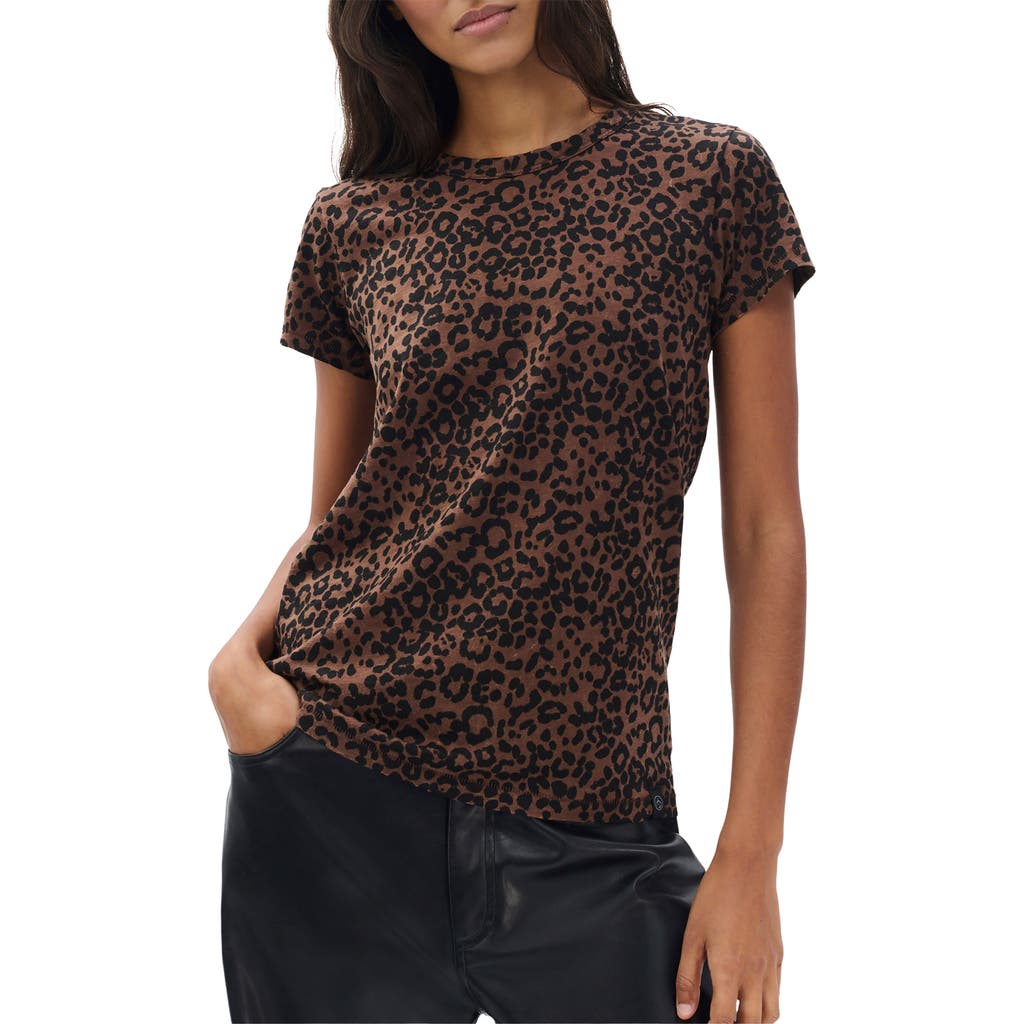 Rag & Bone Leopard Print Cotton T-shirt In Brown