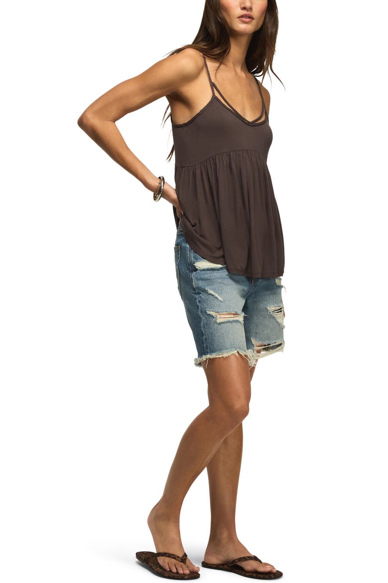 Sandwash Braided Strap Babydoll Camisole, Alternate, color, RAVEN