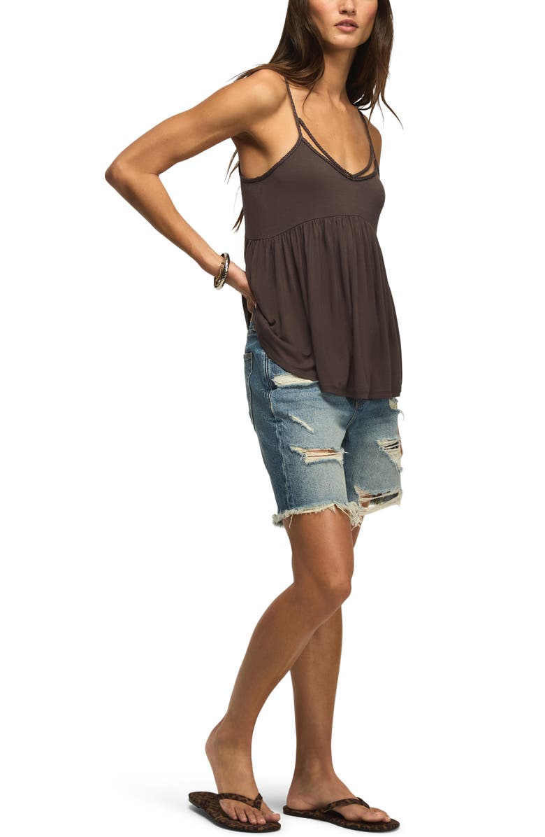Lucky Brand Sandwash Braided Strap Babydoll Camisole, Alternate, color, Raven