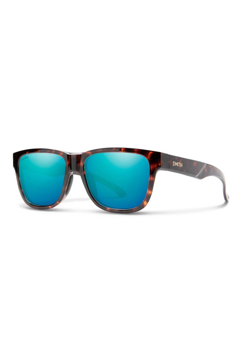 Lowdown Slim 2 53mm ChromaPop™ Polarized Square Sunglasses, Main, color, TORTOISE / CHROMAPOP POLARIZED OPAL MIRROR
