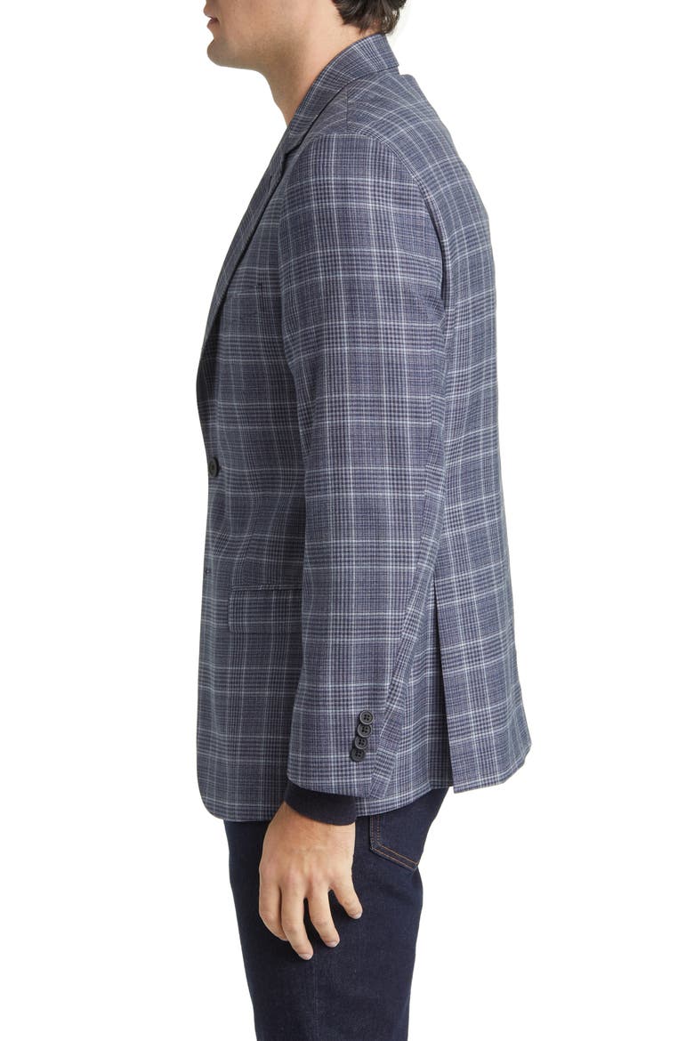 Plaid Wool Blazer, Alternate, color, SILVER