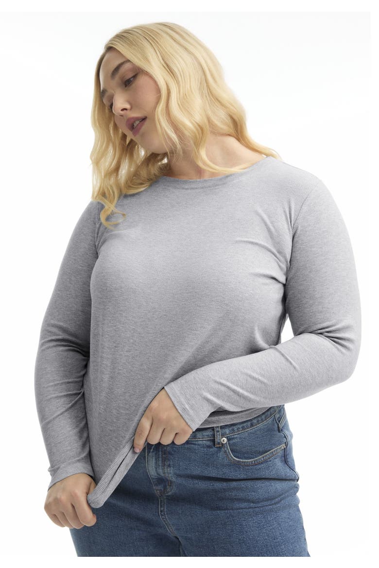 Ribbed Crewneck Top, Alternate, color, MEDIUM HEATHER GREY