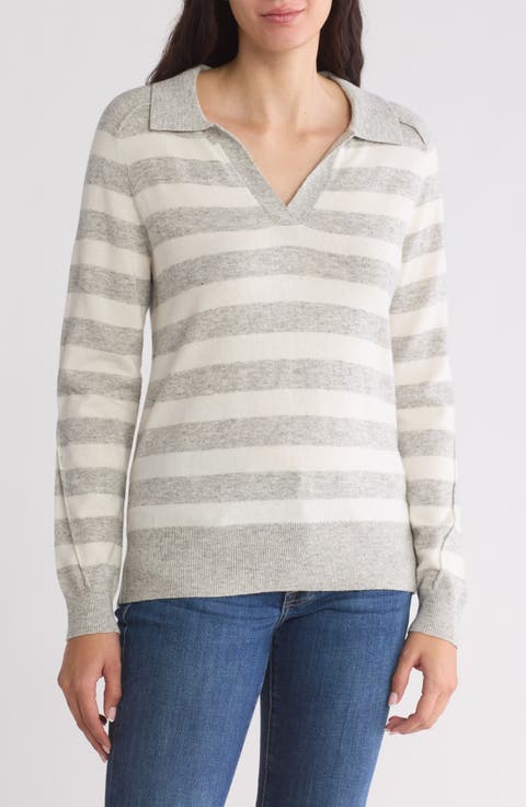 Stripe Polo Sweater