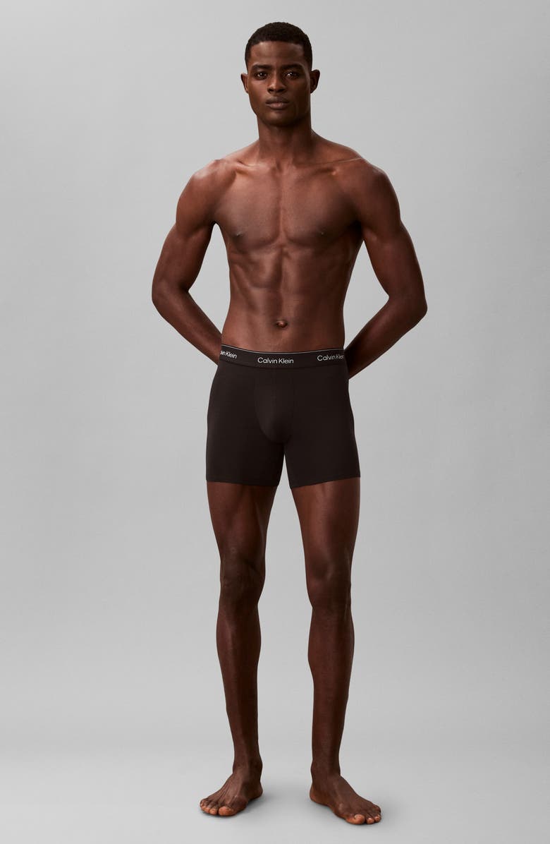 Calvin Klein Icon 3-Pack Stretch Cotton Boxer Briefs, Alternate, color, Red/ Black/ Grey