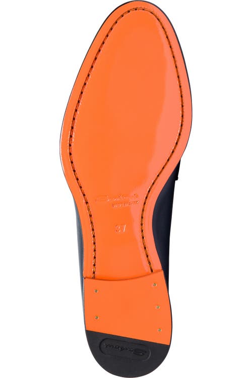 Santoni Famed Leather Loafers In Blue