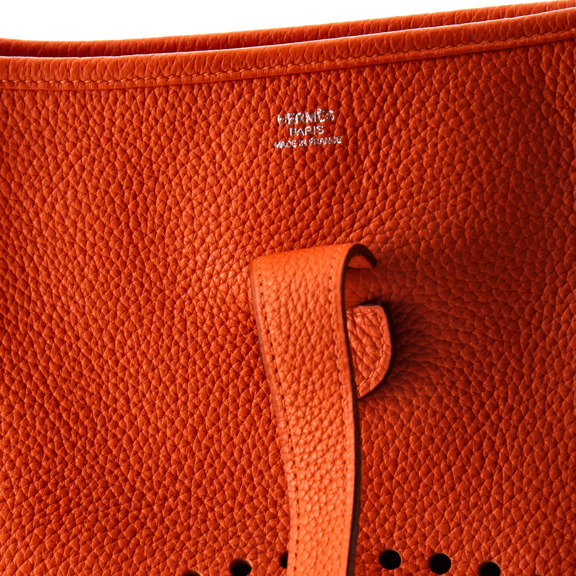 Pre-Owned Hermes Evelyne Bag Gen III Clemence GM, Alternate, color, Orange H
