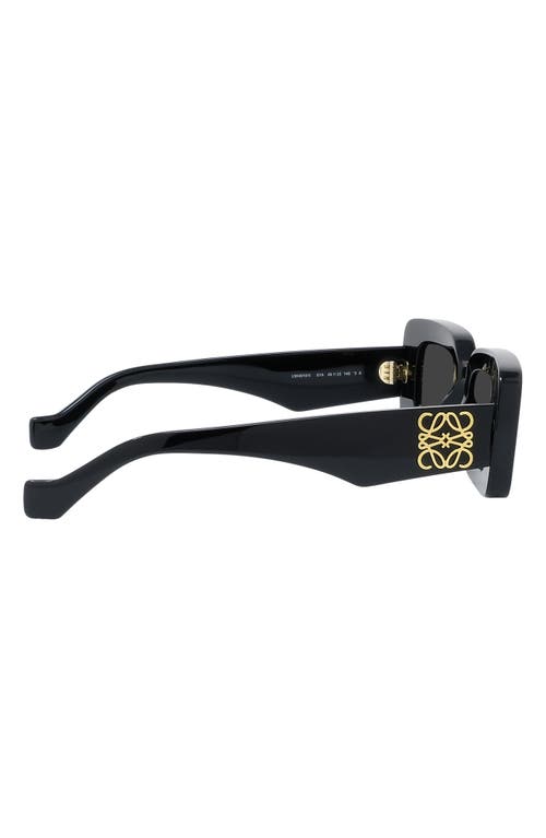 Loewe Chunky Anagram 46mm Rectangular Sunglasses In Black
