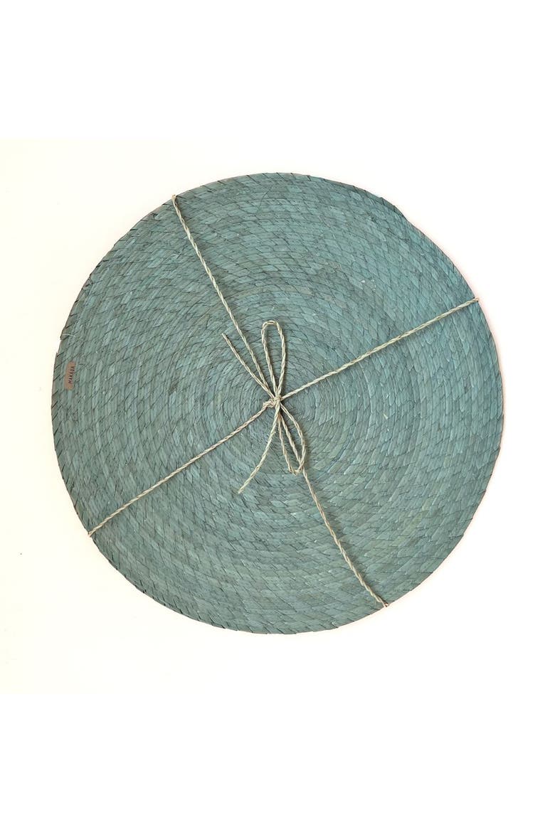 Palm Placemat Set of 4, Alternate, color, Aqua