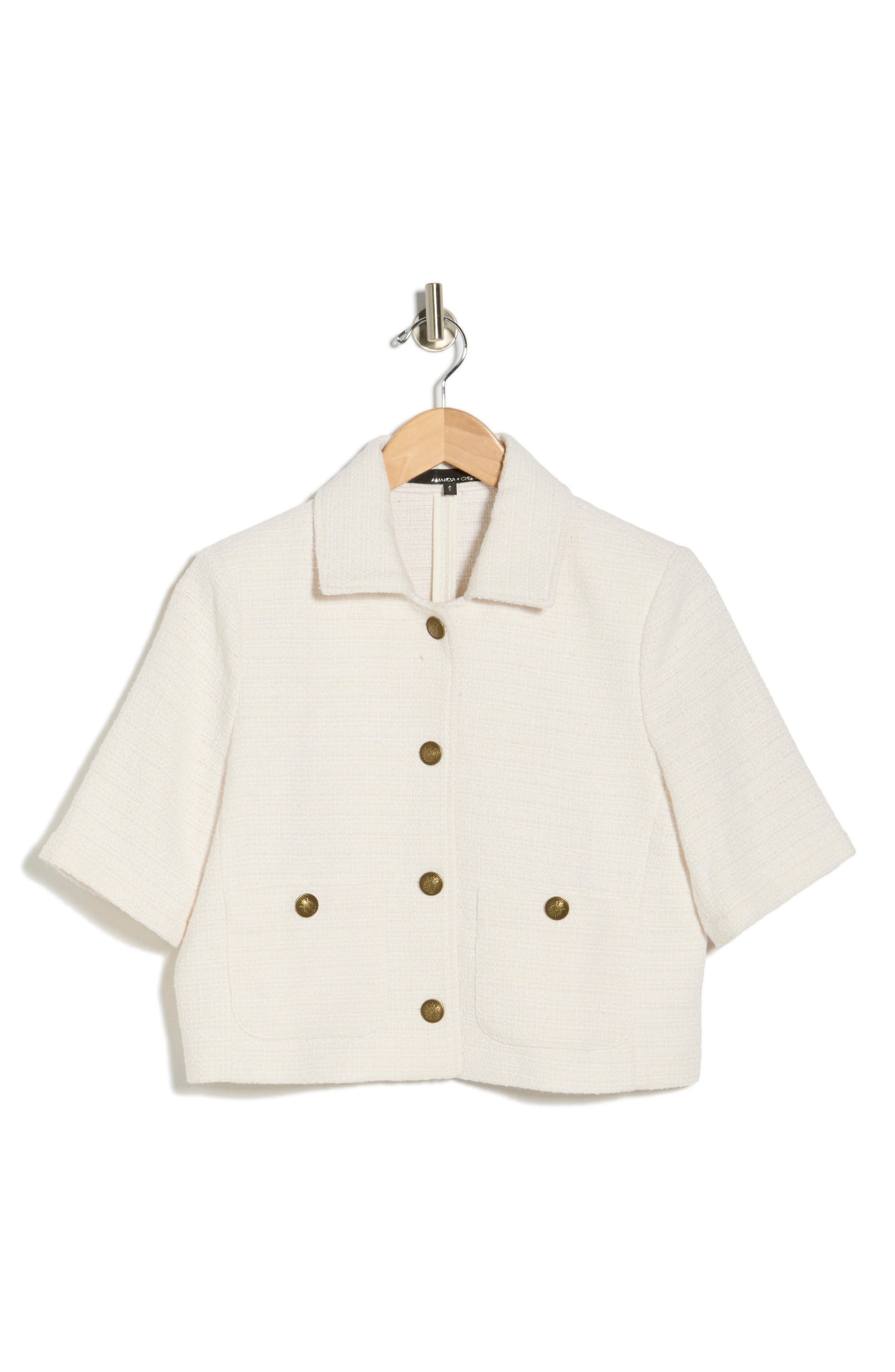 Amanda & Chelsea Short Sleeve Tweed Jacket