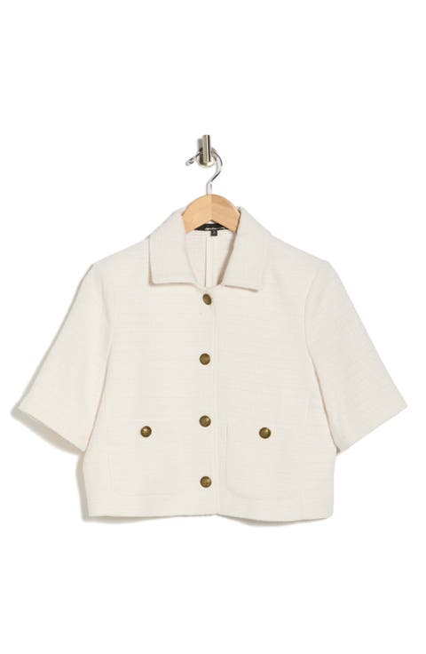 Short Sleeve Tweed Jacket