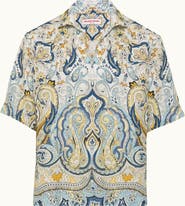 Orlebar Brown Vincent Linen Relaxed Fit Overhead Linen Shirt with Fairground Print