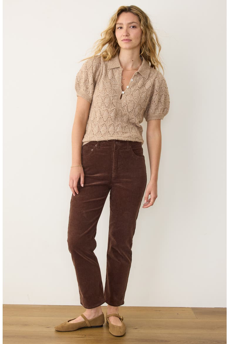 Rebecca Pointelle Sweater, Alternate, color, TAUPE
