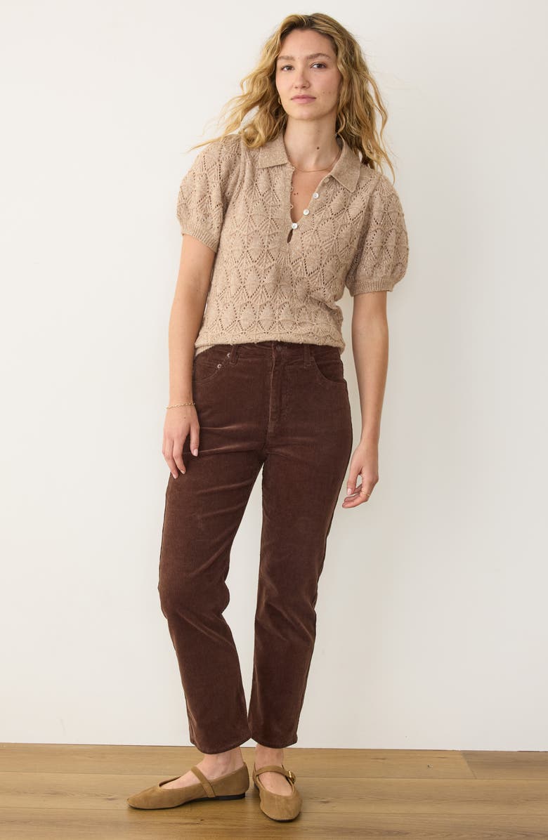 Marine Layer Rebecca Pointelle Sweater, Alternate, color, Taupe