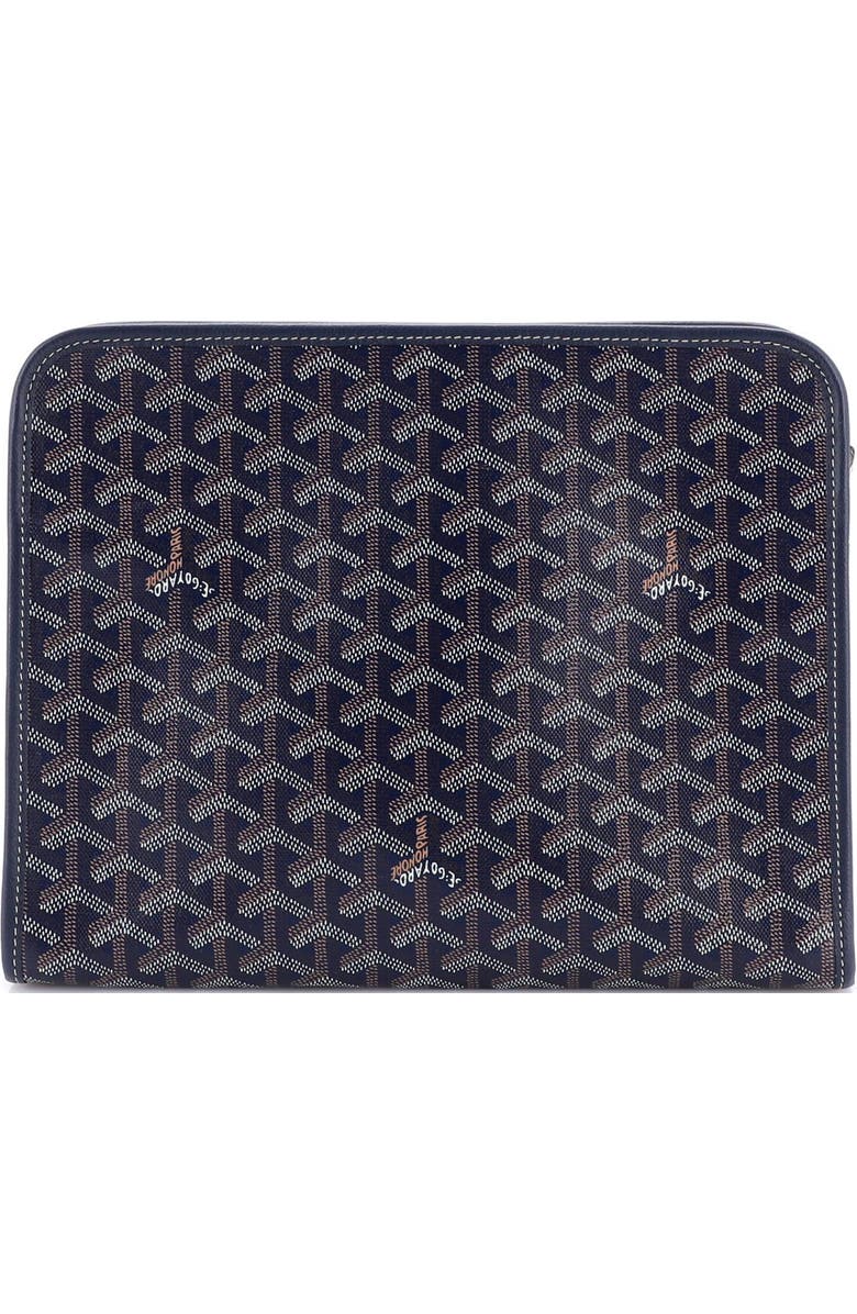 Pre-Owned Goyard Jouvence Toiletry Pouch Coated Canvas GM, Alternate, color, Blue