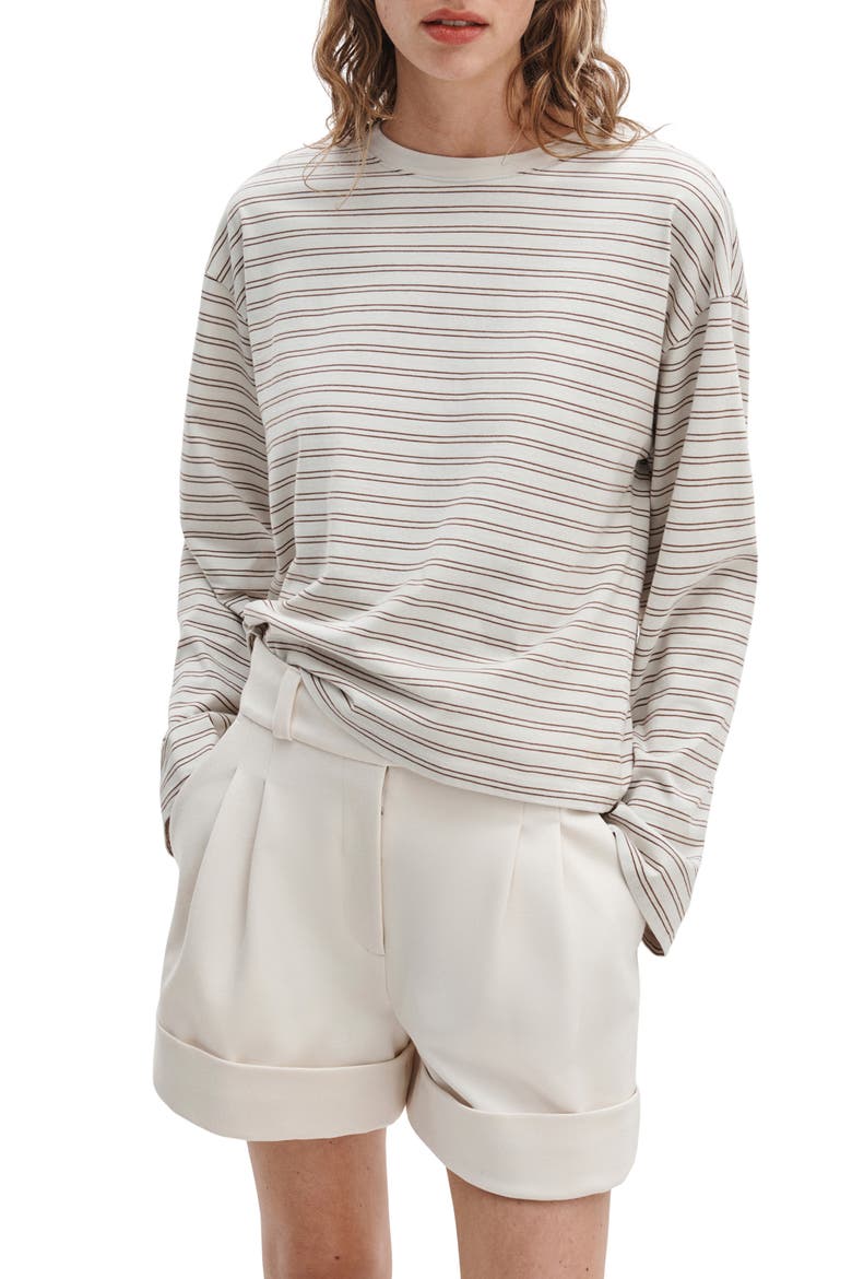 Kelly Stripe Boxy T-Shirt, Main, color, IVORY