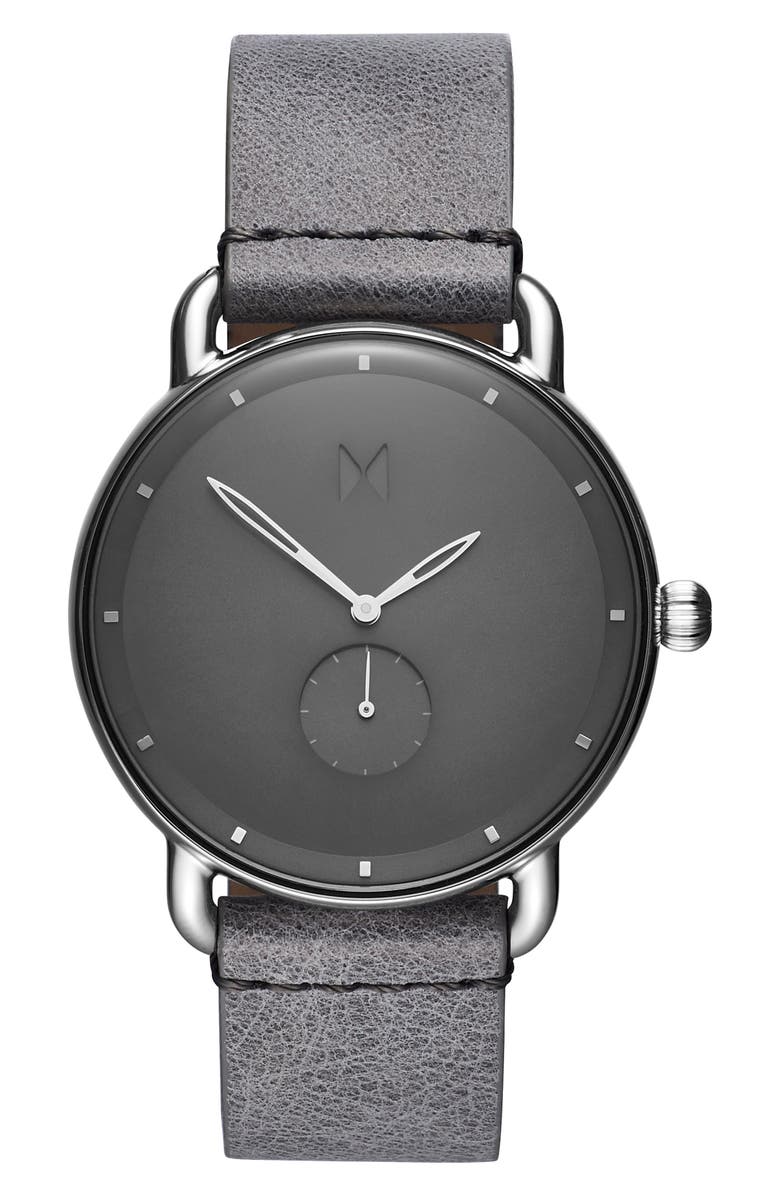 MVMT WATCHES MVMT Revolver Leather Strap Watch, 41mm, Main, color,