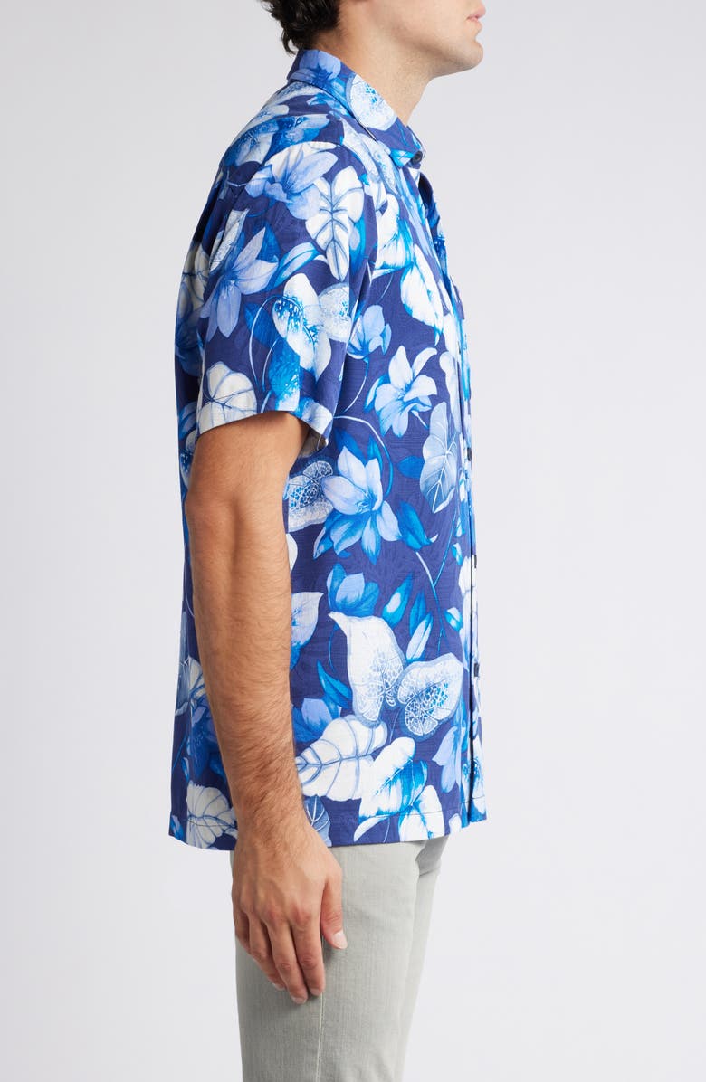 Tommy Bahama Azure Escape Silk Button-Up Shirt, Alternate, color, Royal Indigo