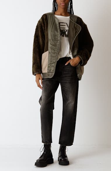 【R13】コクーンライナー R13 Cocoon Liner Mixed Media Jacket | Nordstrom