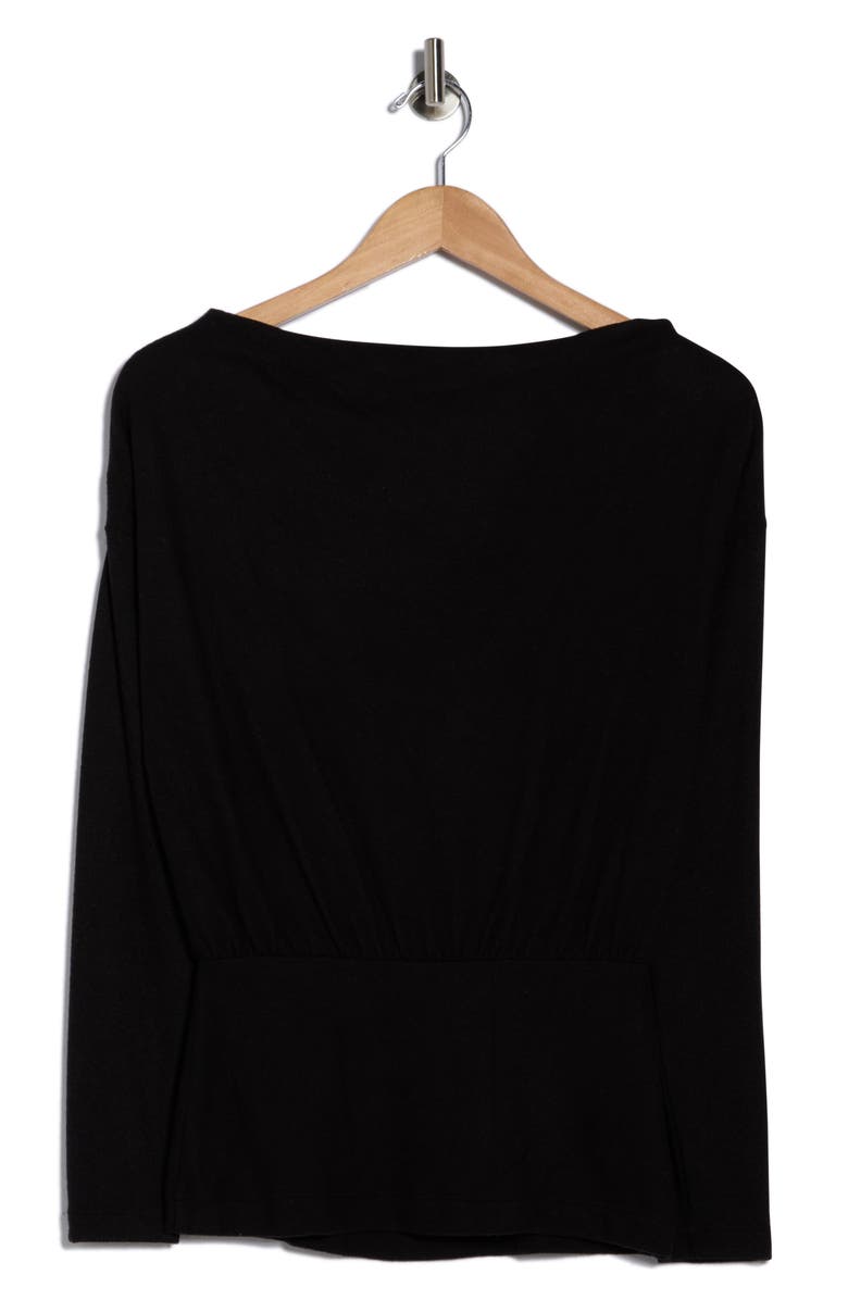 Renee C Long Sleeve Banded Hem Knit Top, Main, color, Black