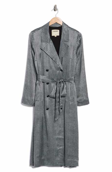 L'AGENCE Moda Glen Plaid Trench Coat