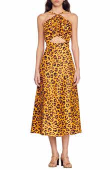 SANDRO Kalinda Cutout Halter Neck Dress