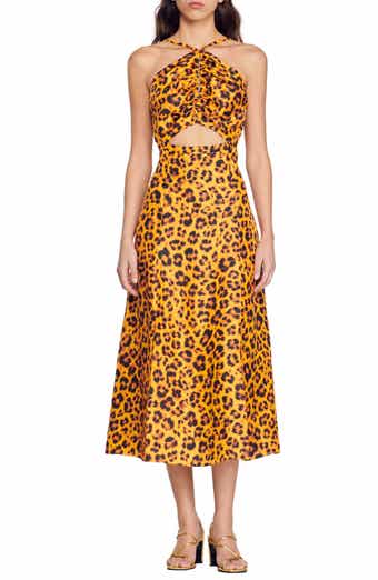 SANDRO Kalinda Cutout Halter Neck Dress