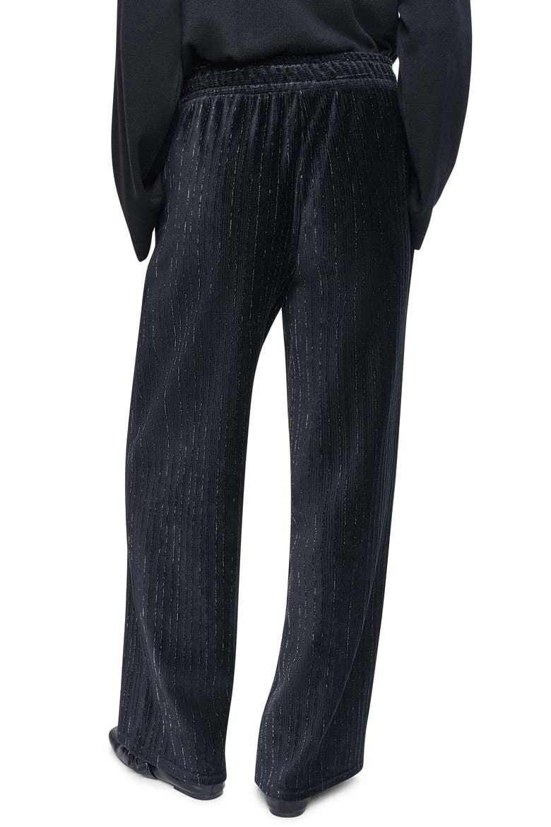 Metallic Velvet Wide Leg Pants, Alternate, color, BLACK