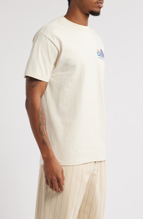 Obey Records Sound Waves Graphic T-shirt In Cream