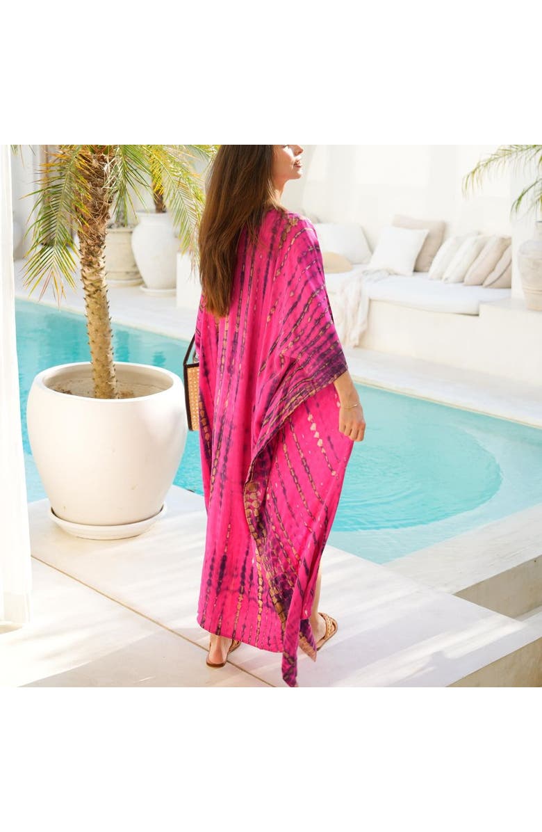 PINK HALEY Sara Hand Dyed Robe, Alternate, color, Fuchsia