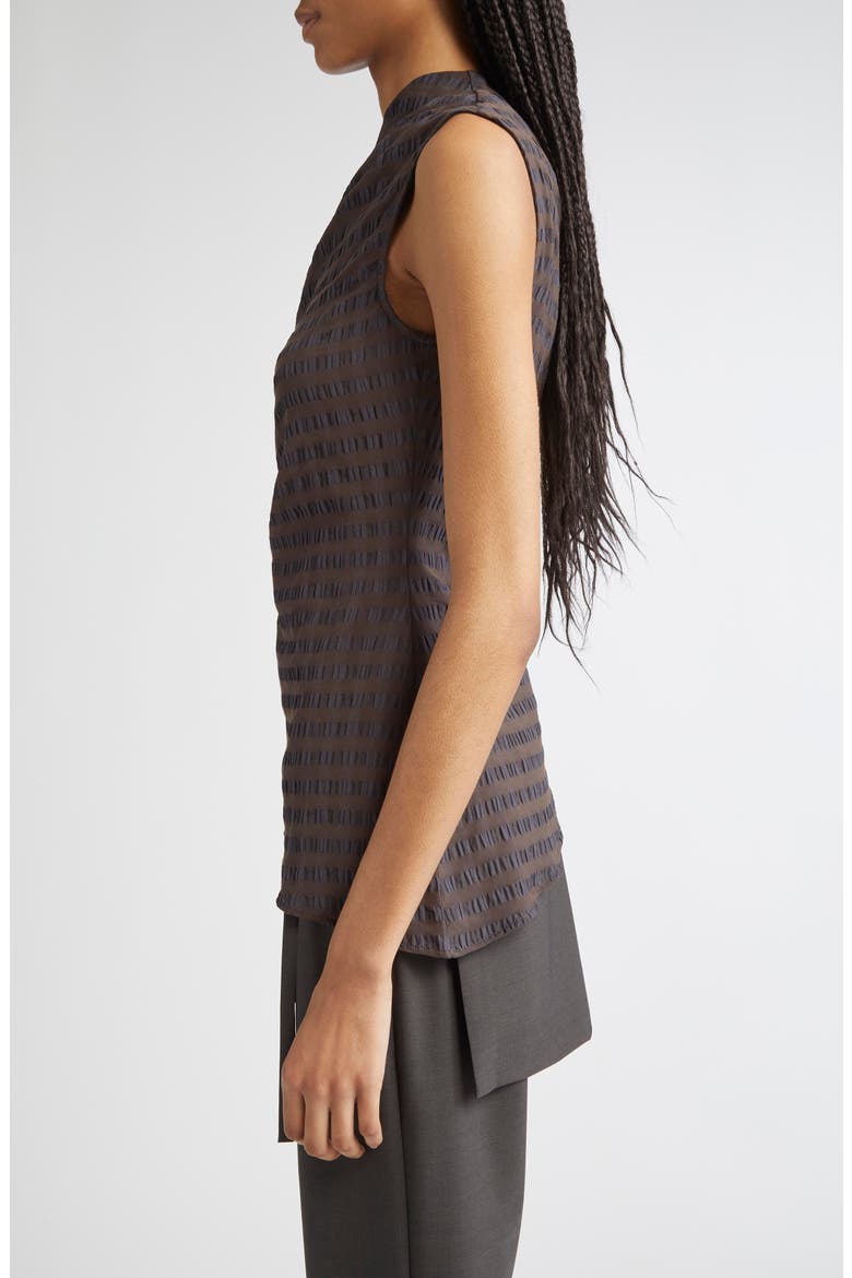 Win Asymmetric Gingham Seersucker One-Shoulder Top, Alternate, color, LILAC