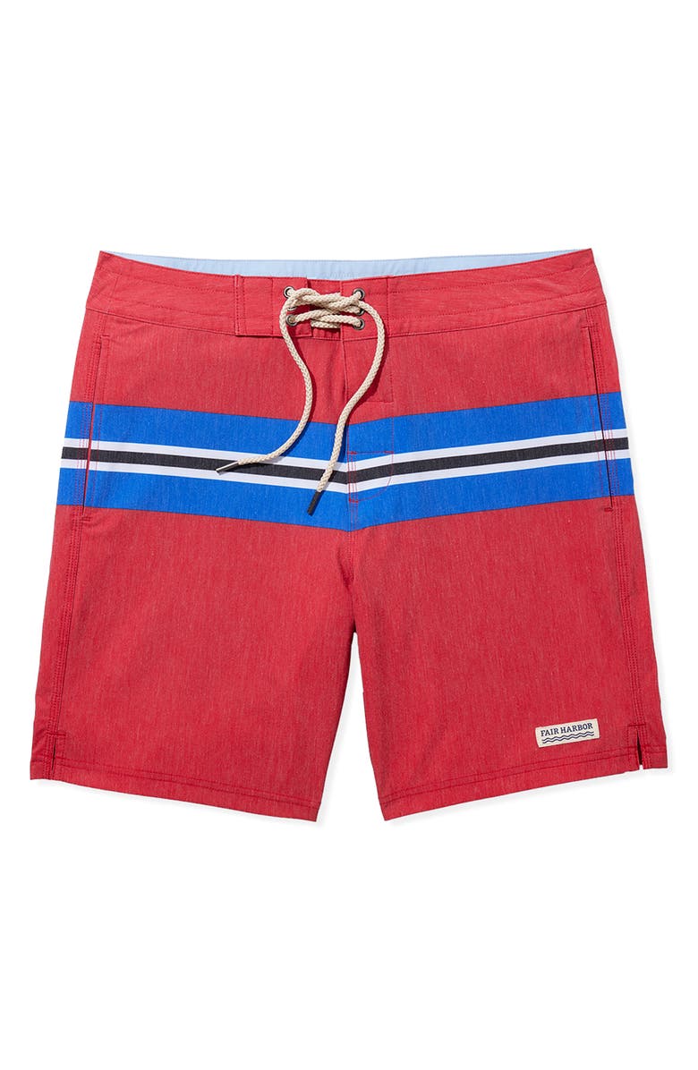 Fair Harbor Nautilus Swim Trunks, Alternate, color, Nautical Red Sailing Stripe