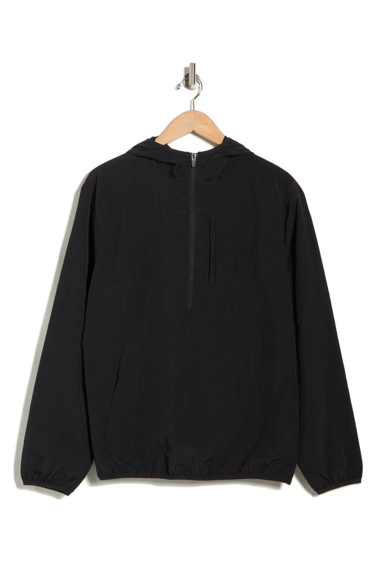 Course Water Resistant Anorak, Alternate, color, BLACK