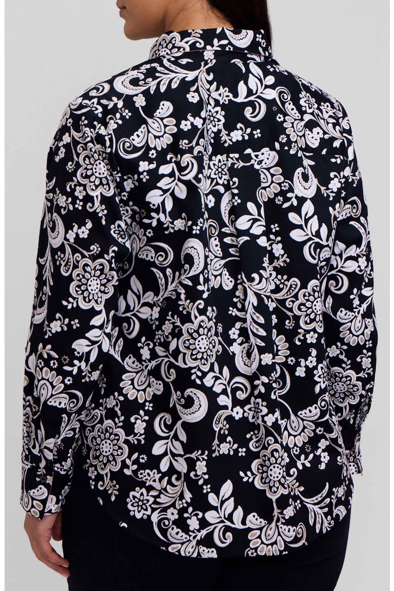 Margie Daisy Cotton Button-Up Shirt, Alternate, color, BLACK/ MULTI