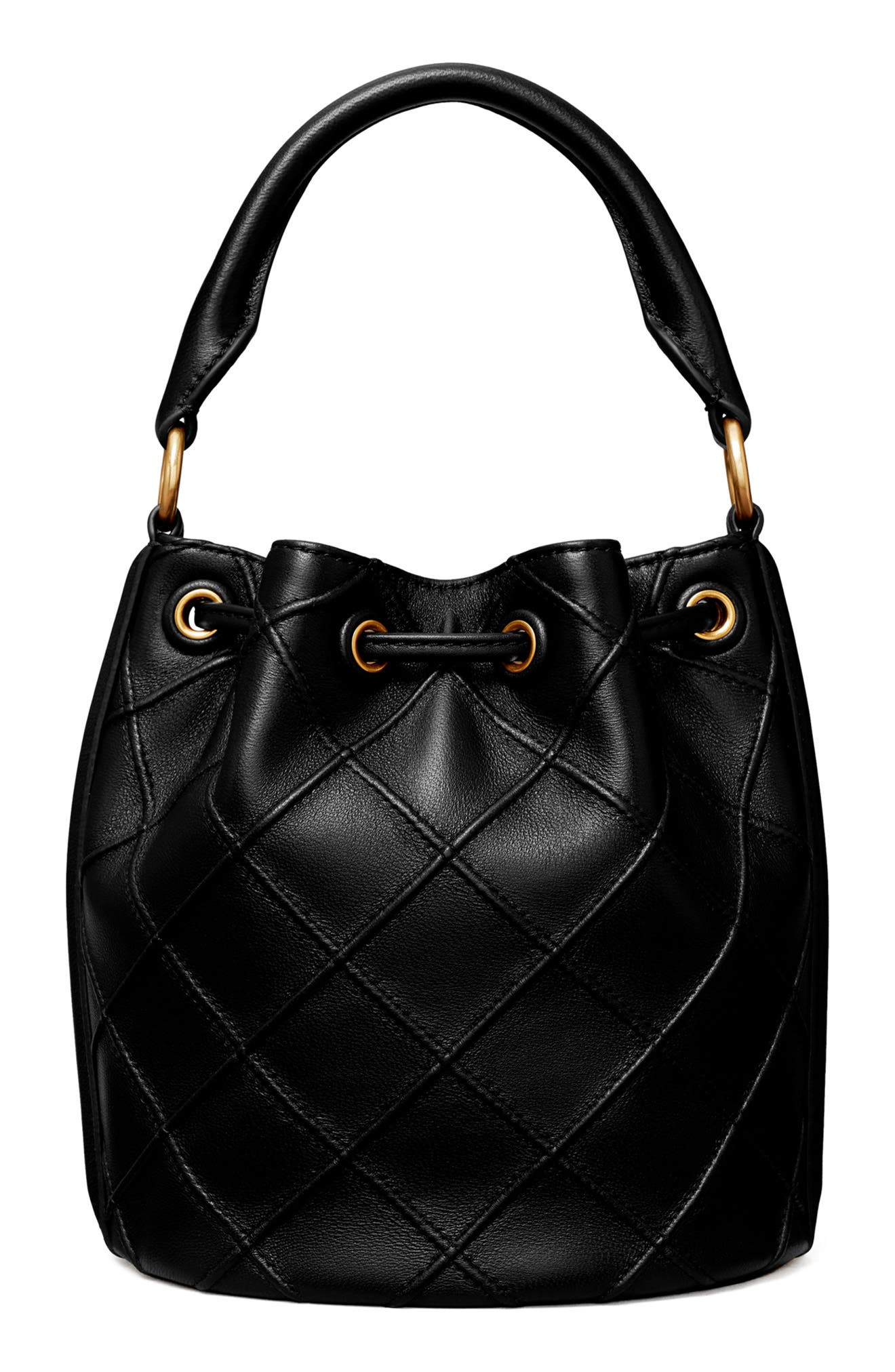 Tory Burch Small Fleming Soft Leather Bucket Bag, Alternate, color, 