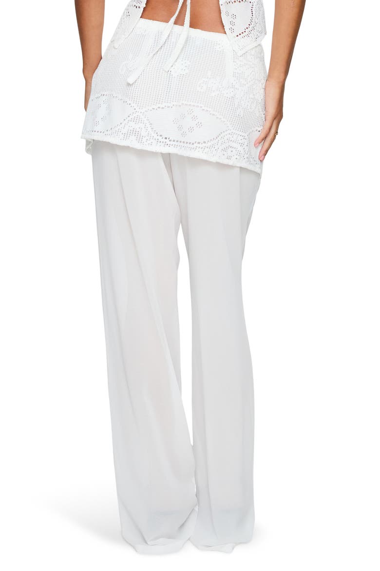 Claudie Layered Lace Straight Leg Pants, Alternate, color, WHITE