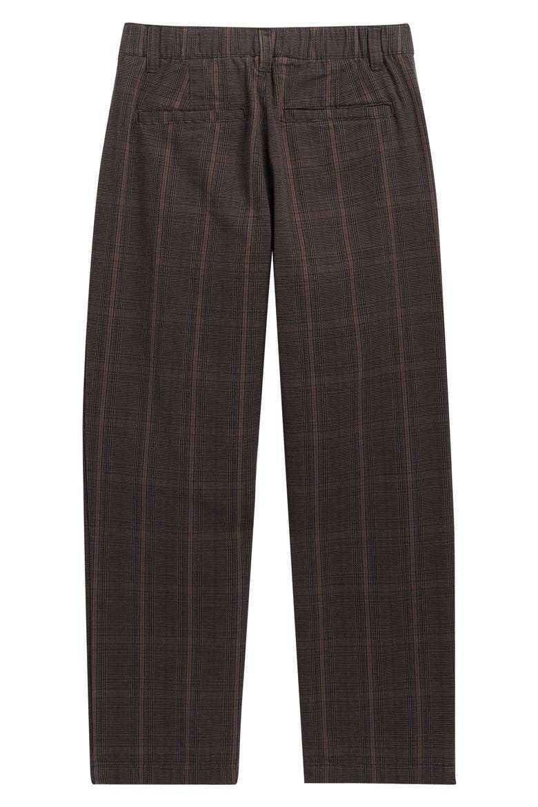 Kids' Sylas Plaid Stretch Cotton Pants, Alternate, color, BLACK