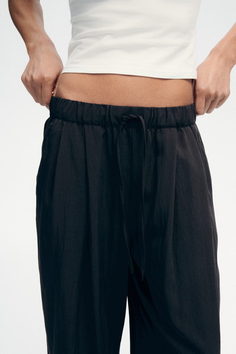 Tie-detail Balloon-leg Pants, Alternate, color, Dark gray