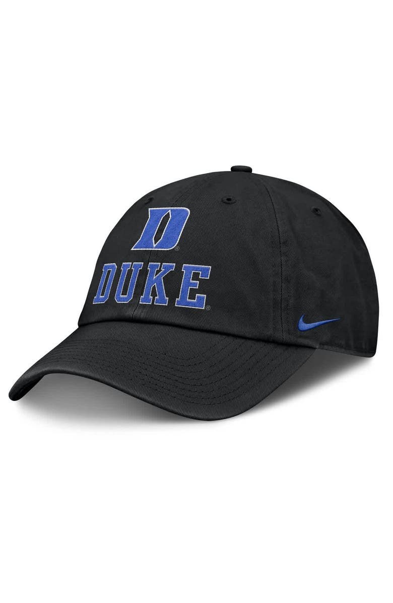 Nike Men's Nike Black Duke Blue Devils 2025 Sideline Club Adjustable Hat, Main, color, 